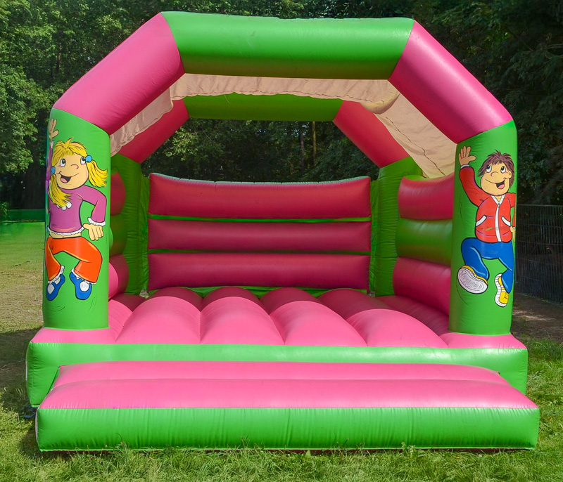 ISL Hüpfburg Rosa und Grün